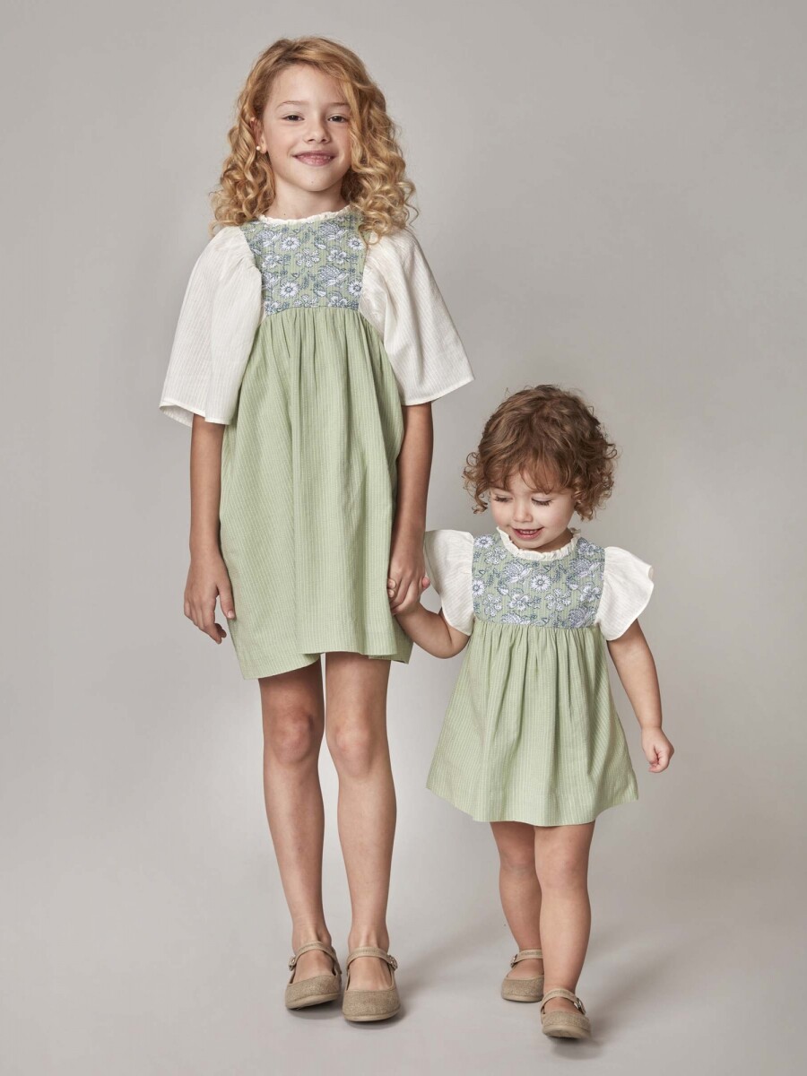 Vestido Canesu Estampado Gris