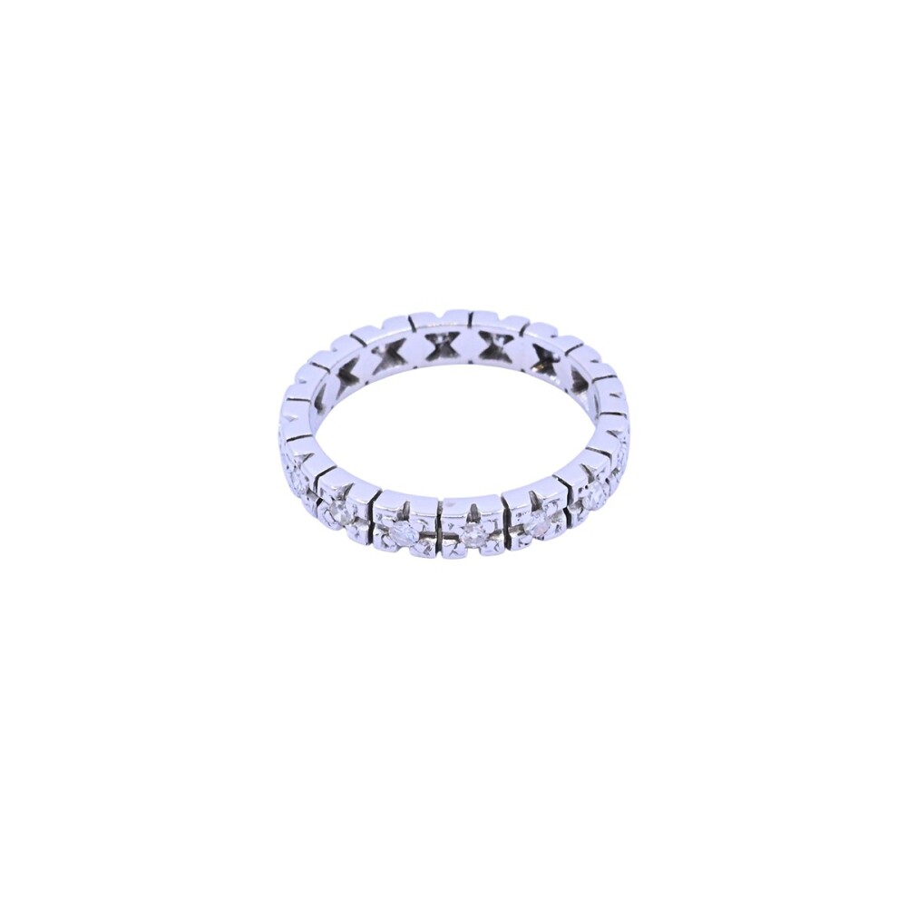 Anillo sin fin oro 18k blanco con brillantes. Anillo sin fin oro 18k blanco con brillantes.