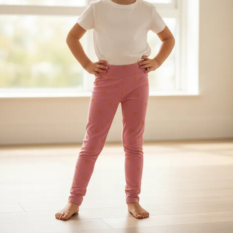 Calza Larga Reebok G Es Aop Leggin p/ Niñas Deportiva Casual Rosa