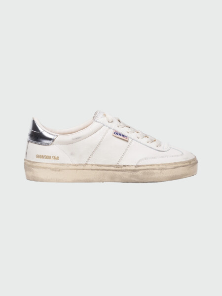 Golden Goose-Championes de cuero acordonados, Soul star Blanco
