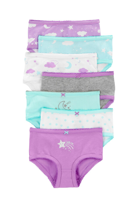 Pack siete bombachas de algodón diseño luna y estrellas Pack siete bombachas de algodón diseño luna y estrellas