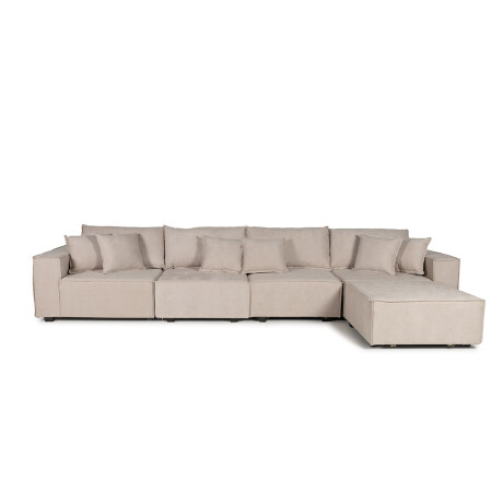 Sofá Modular Maia (5 módulos) - Tela Microfibra 12073 (Greige)
