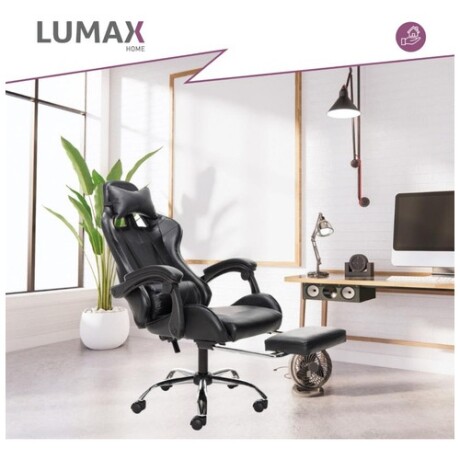 Silla Gamer Lumax Modelo ROM con Apoyapies Negro