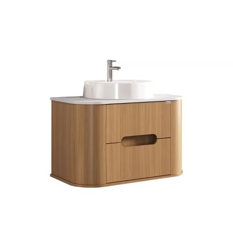 Mueble de baño suspendido Eleonora 80 cm Blanco/Catedral con bacha Mueble De Baño Suspendido Eleonora 80 Cm Blanco/catedral Con Bacha