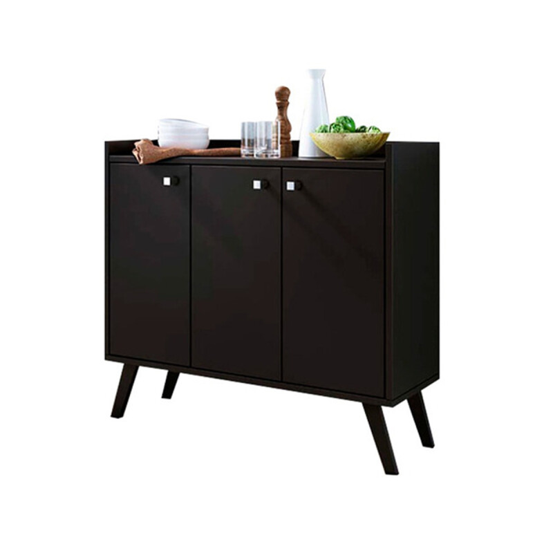 Aparador Bargueño Buffet Living 3p Premium® 15mm Negro Aparador Bargueño Buffet Living 3p Premium® 15mm Negro