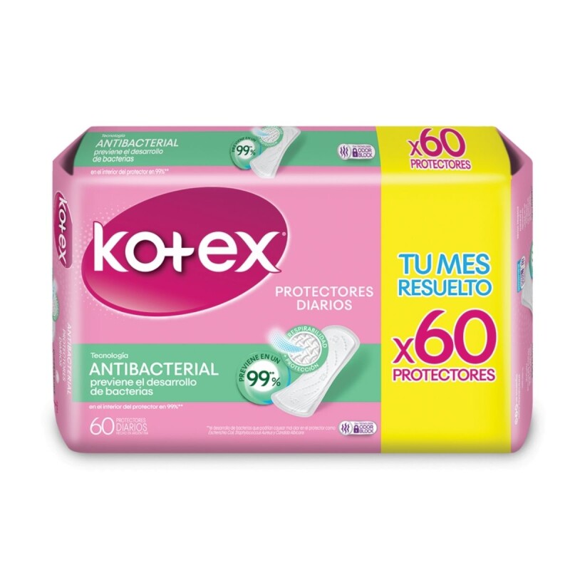 Protector Diario Kotex Antibacterial X60 Protector Diario Kotex Antibacterial X60