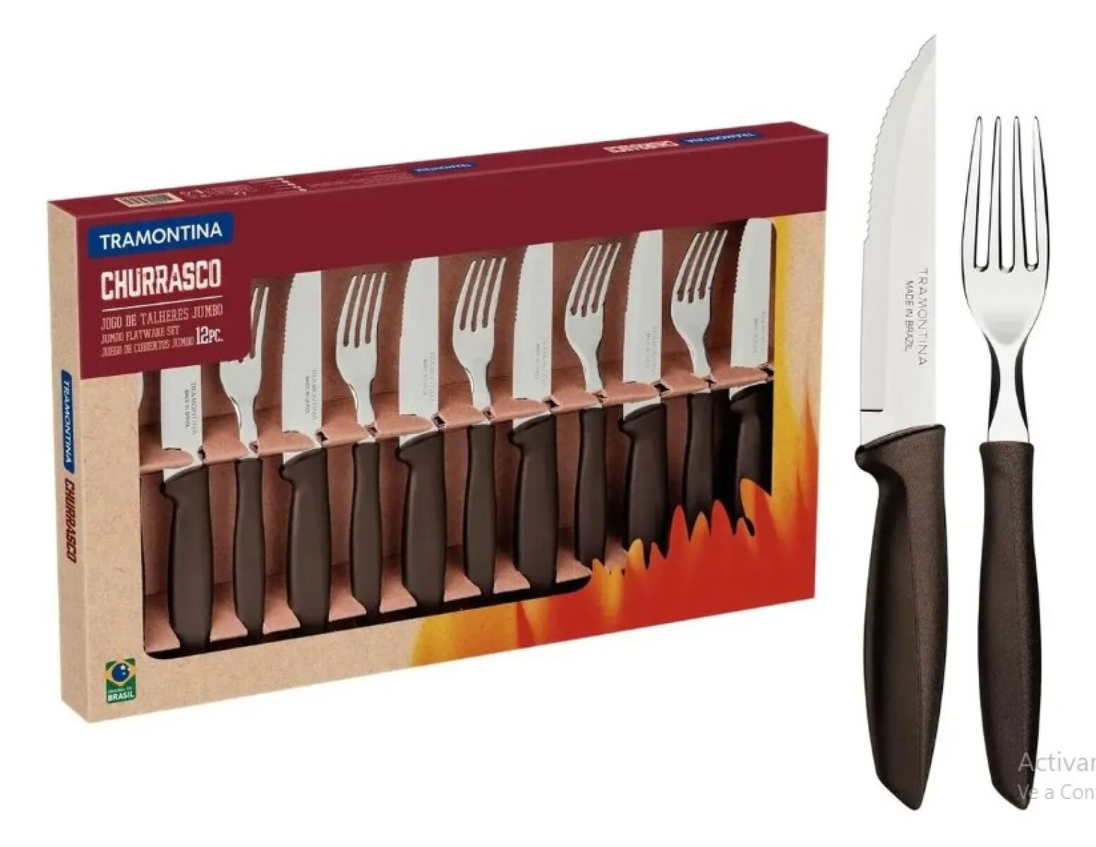 Juego de Cubiertos Tramontina Plenus Jumbo Asado 12 Piezas Acero Inoxidable 