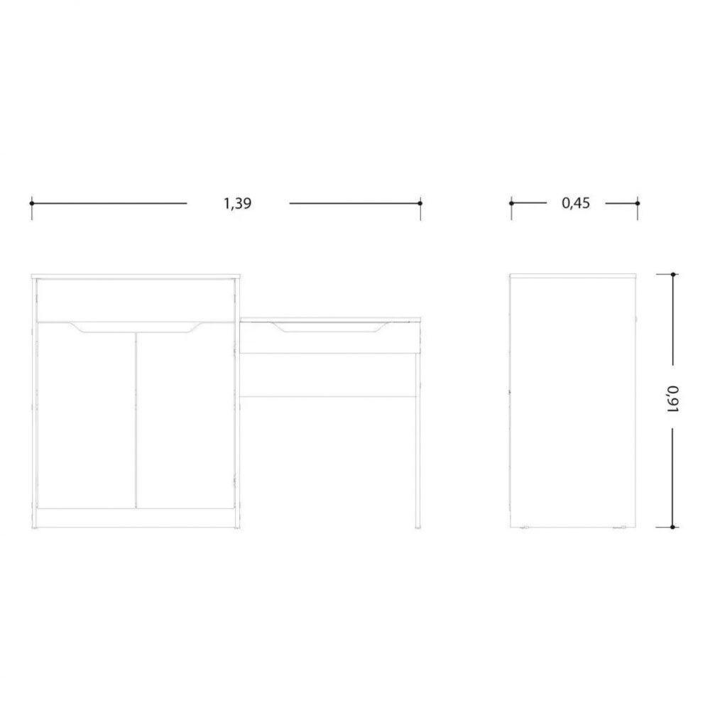 Escritorio Tocador 1 puerta 1 cajón - Trend Marron