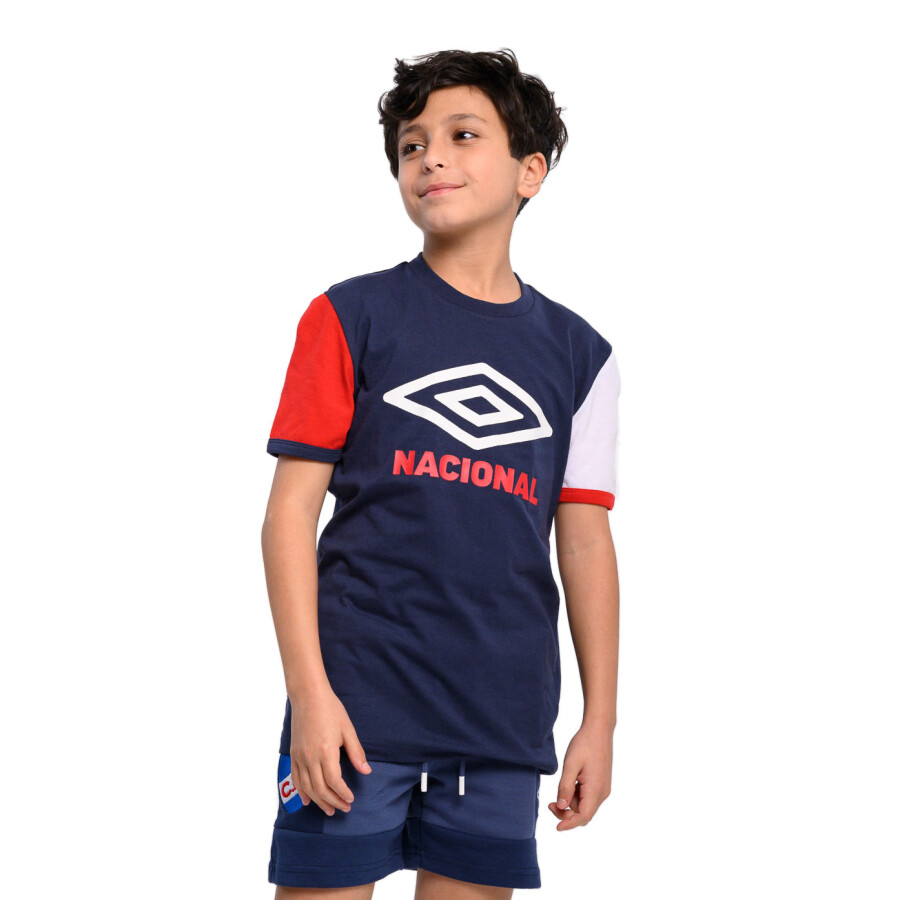 Remera de Niños Umbro Combined Nacional Azul Marino - Rojo