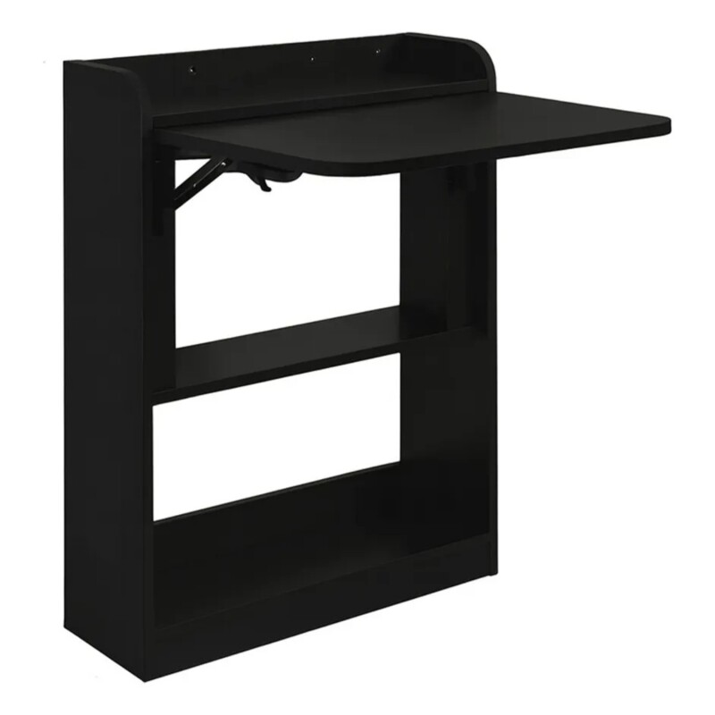 Escritorio plegable con estantes Negro
