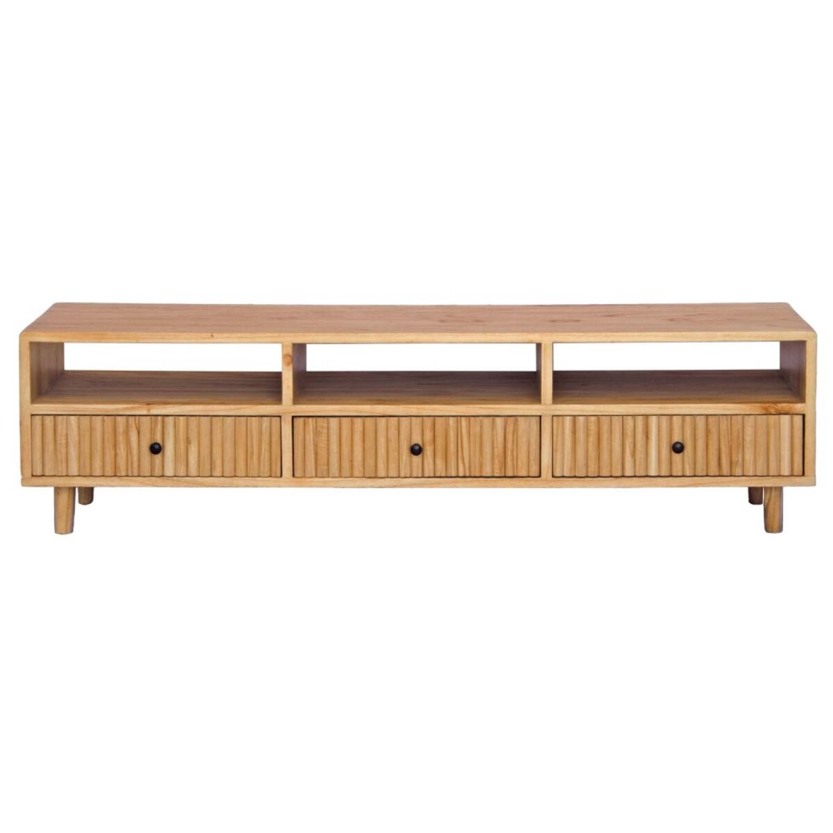 RACK DE LIVING PARA TV - MADERA-DE-MANGO NATURAL-BEIGE ENZO NATURAL 