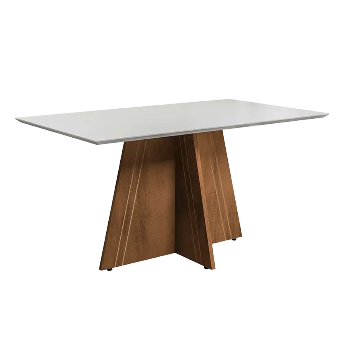 Mesa Dublin 1.60x0.90m Light C/vidrio Color Blanco 