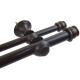 Barrote cortina doble de metal 1,5 m + 2 Soportes MARRON OSCURO