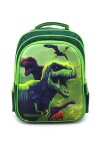Mochila escolar 3D dinosaurio Verde