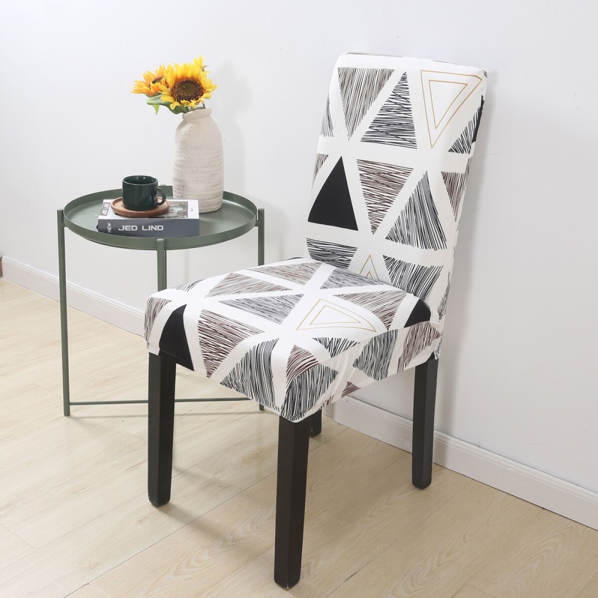 Funda cubre silla elastizada estampada - Triángulos 