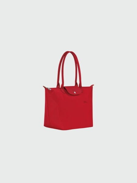 Longchamp -Cartera Longchamp plegable de nylon con cierre y asa larga, Le pliage L Rojo