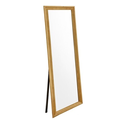 Espejo con Pie de Metal y Marco Texturizado 152x42cm Madera clara