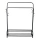 Perchero Organizador Metal Doble Con Zapatera Doble Negro