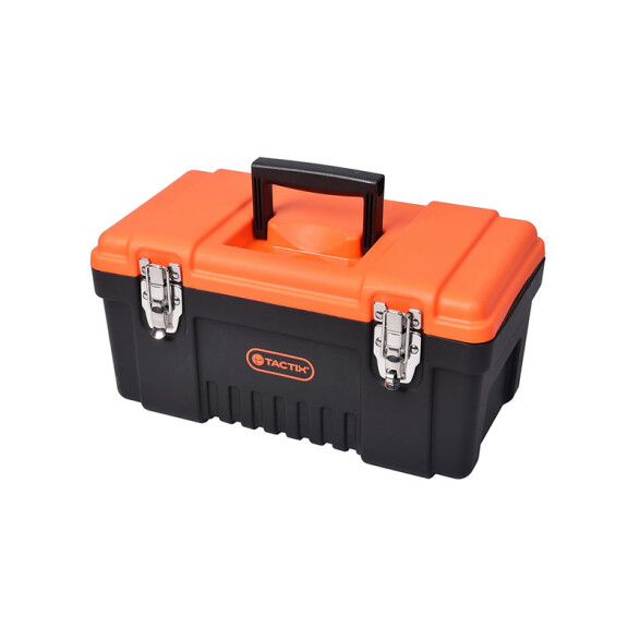 Caja herramientas negra tapa naran 16" broc metal TT0252