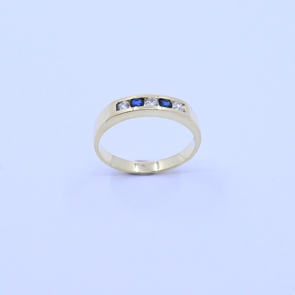 Anillo medio sin fin oro 18k zafiros y brillantes Anillo medio sin fin oro 18k zafiros y brillantes