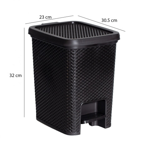 Tarro Papelera Basura Residuos c/ Pedal 12Lt Línea Paramount Negro