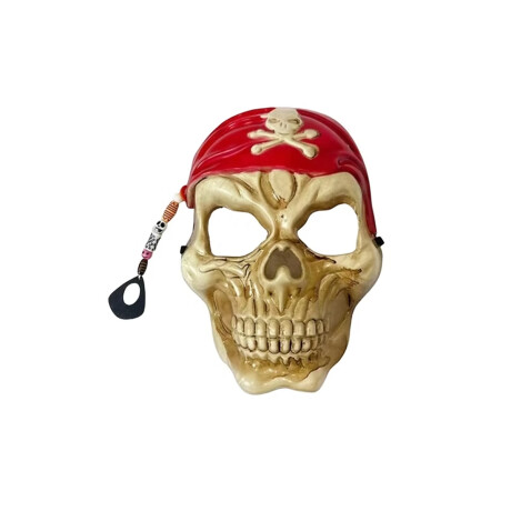 Máscara calavera con gorro para Halloween o disfraces Blanco