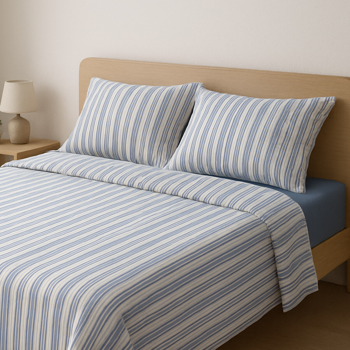 Juego Sábanas Queen Size Bukara 100% Microfibra - 252 RAYA AZUL 