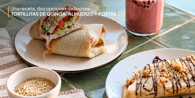 Una receta, dos opciones deliciosas. Tortillitas de quinoa: almuerzo y postre