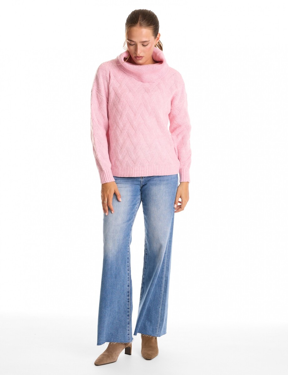 Buzo Cuello Volcado - Rosa 