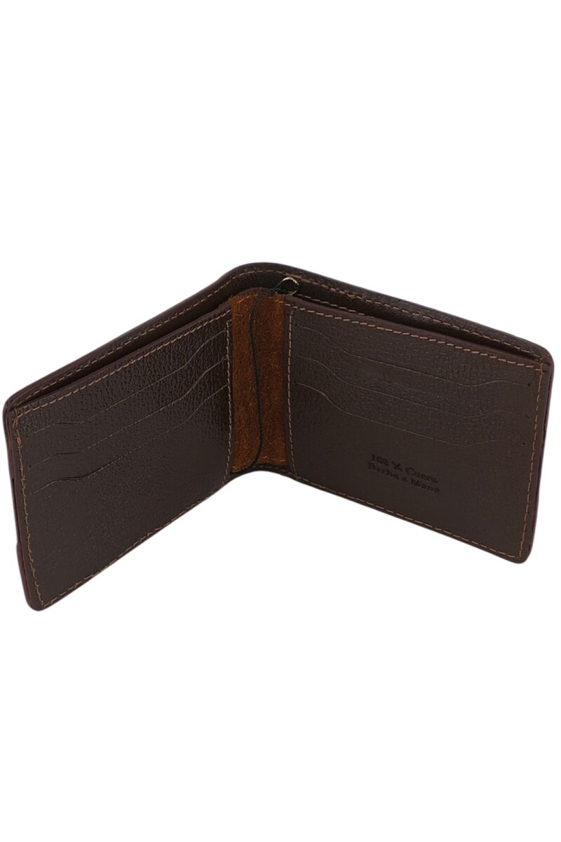 Billetera con cierre interior para billetes Marrón c/Oxido