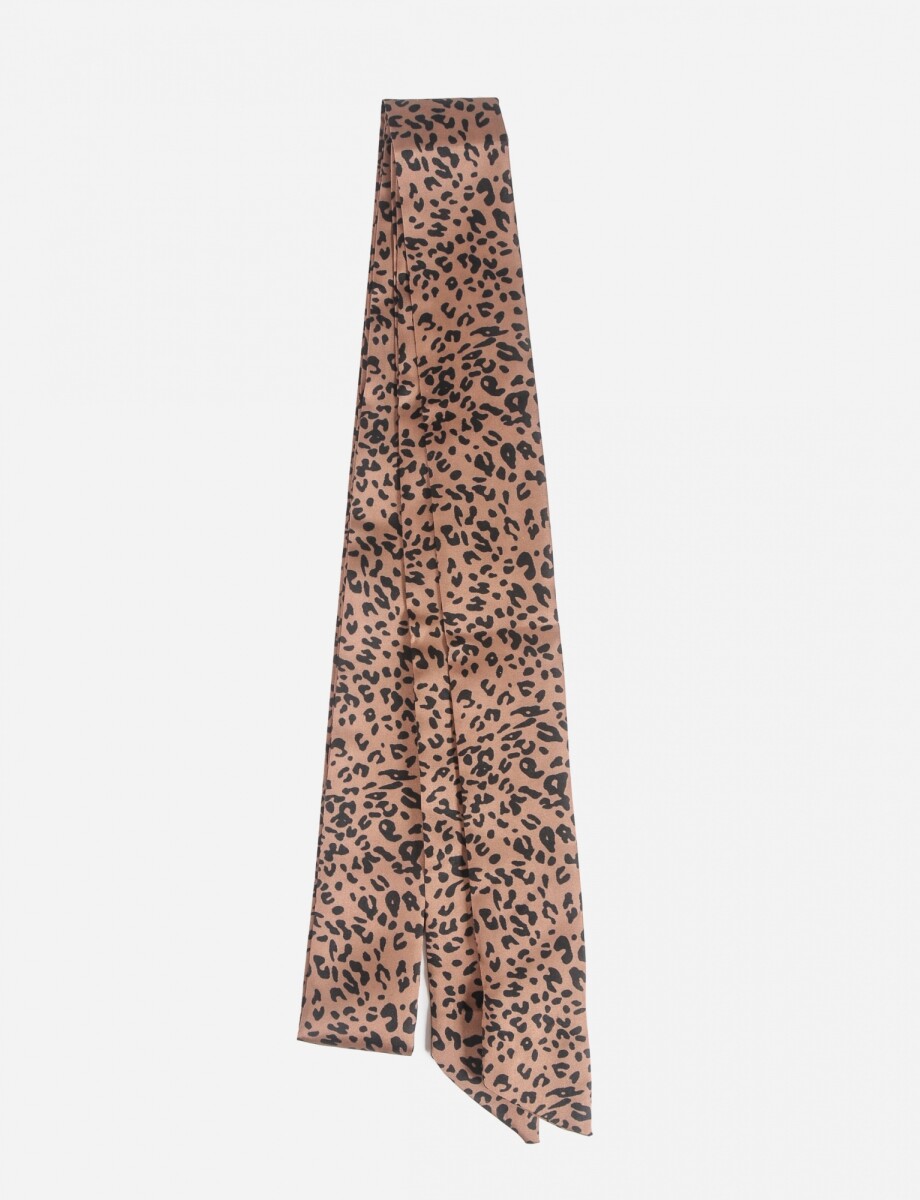Pañuelo corbatín animal print - marrón 