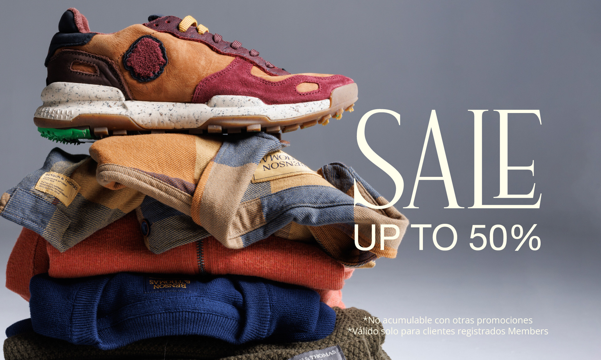 SALE, ropa de hombre, locales y web