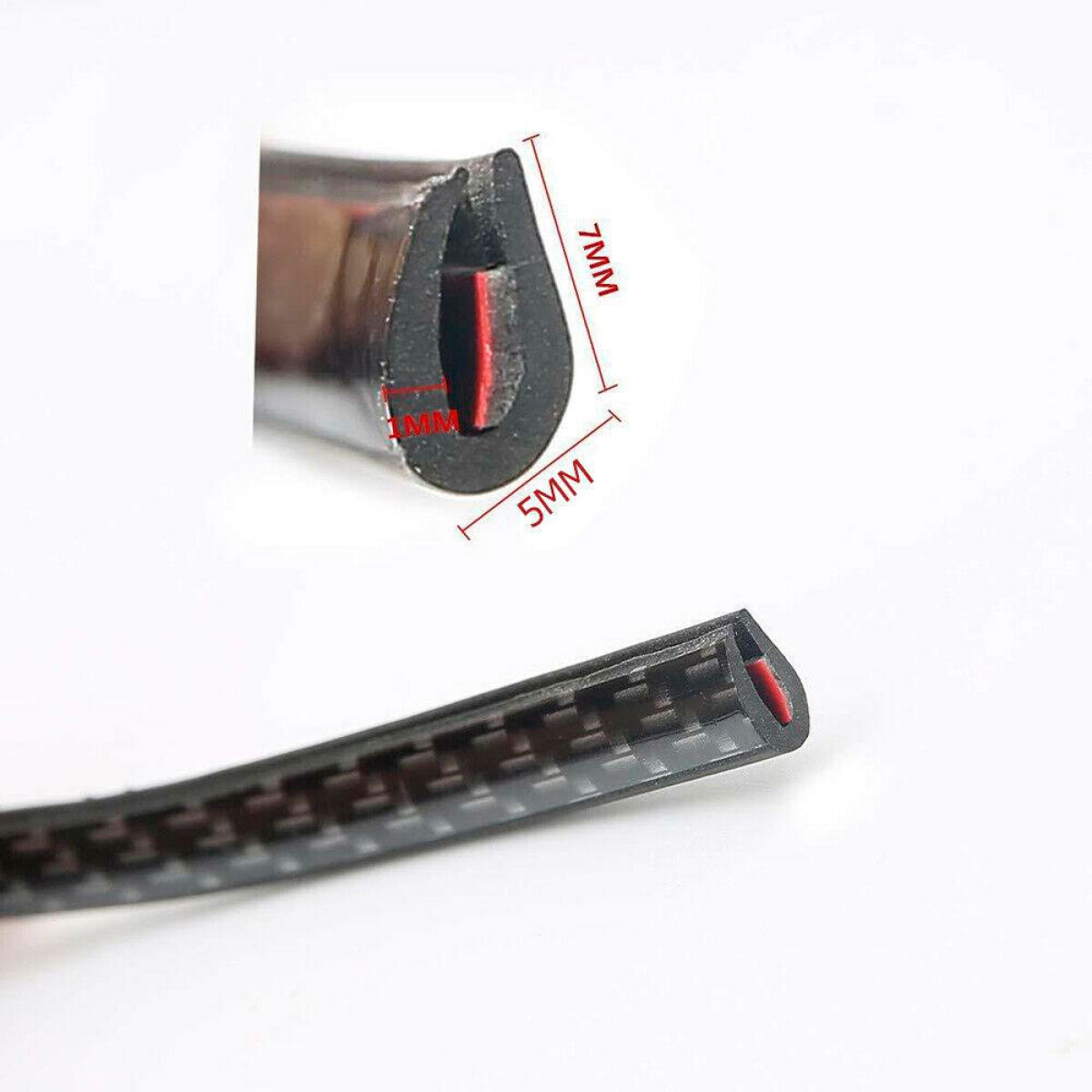 ACCESORIO EXTERIOR - BURLETE GOTERO 8MM SIMIL CARBONO POR METRO 22205D WESTON 