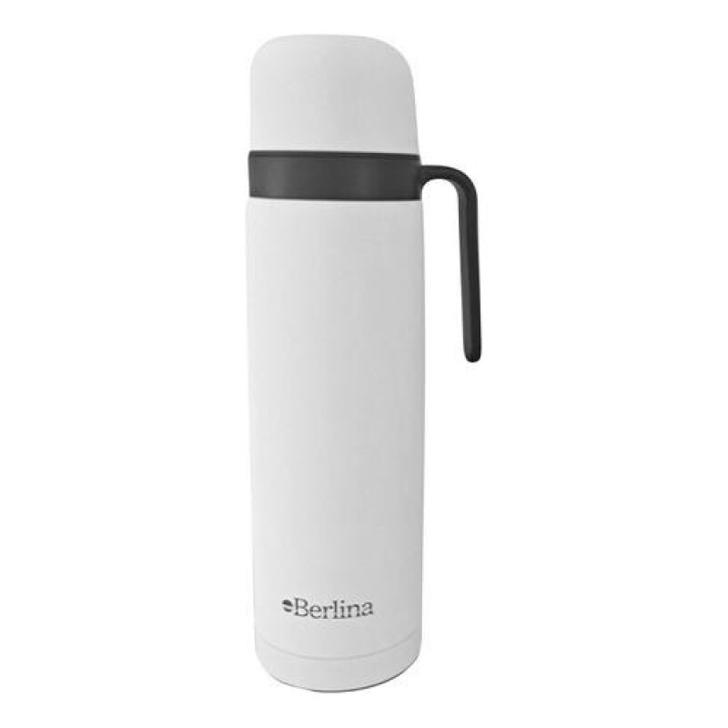 Termo Berlina 1L acero inox. con pico cebador y asa Blanco