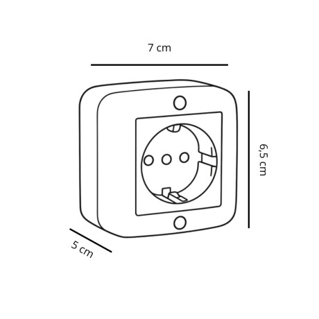 CAJA EXTERIOR CON SCHUKO ATENEA Caja Exterior con Schuko con Seguro Atenea Blanco
