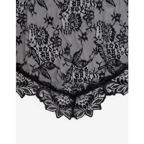 Pañuelo Triangular De Encaje Negro Negro