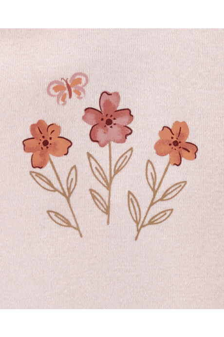 Set tres piezas pijama, pantalón y body de algodón diseño floral Sin color