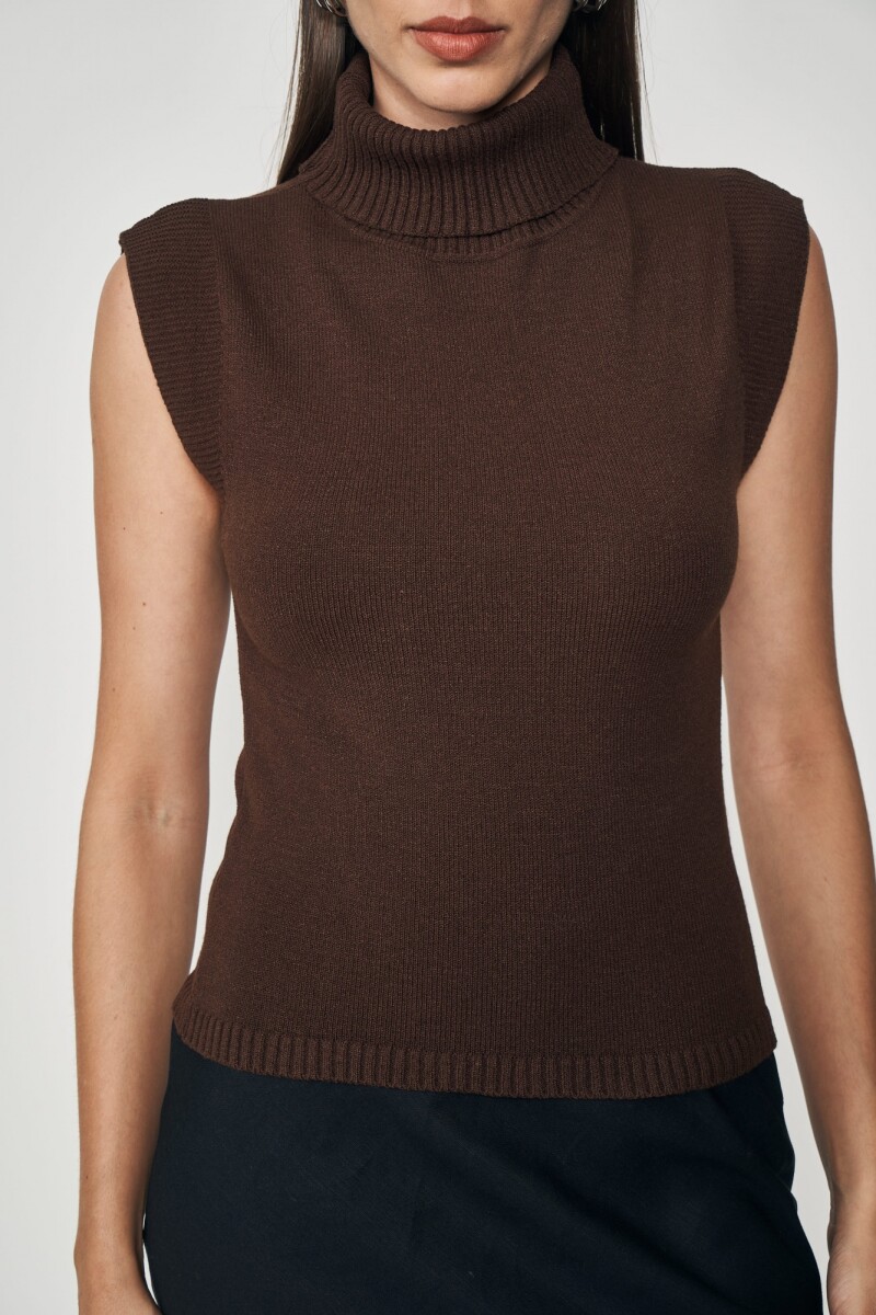 Polera sin manga Paloma - Marrón 