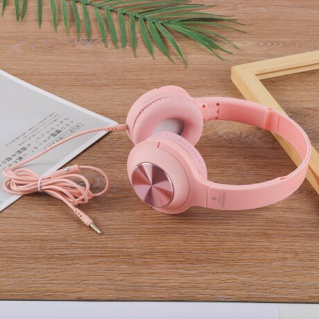 AURICULARES CON CABLE VINCHA HZ600 AJUSTABLE ROSADOS AURICULARES CON CABLE VINCHA HZ600 AJUSTABLE ROSADOS