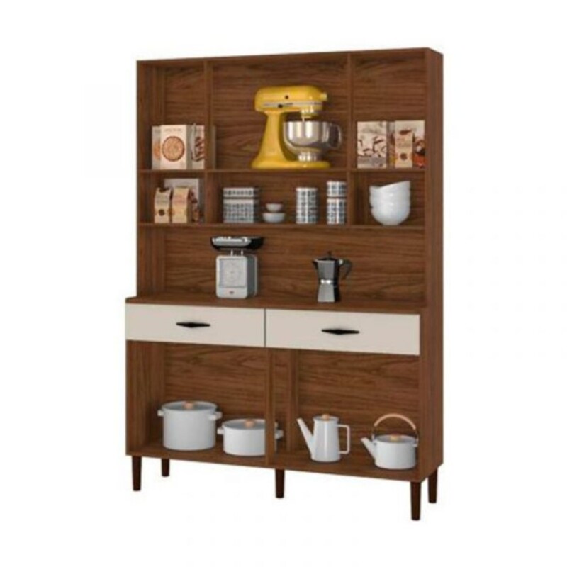 Kit de Cocina Golden 8 Ptas 2 Cajones Nogueira/Off White Kit de Cocina Golden 8 Ptas 2 Cajones Nogueira/Off White