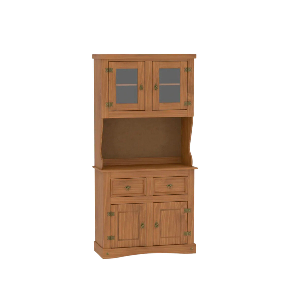 Cristalero Armario Lumax Aparador 4 puertas 2 cajones madera maciza 