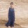 VESTIDO FOLK LONG Azul Marino