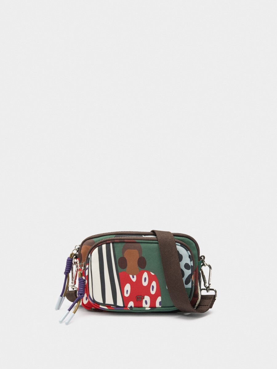 Bolsa Multiusos Estampada De Nylon multicolor