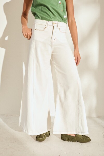 PANTALON WIDE XL LINEN SS27 Manteca Ibarra