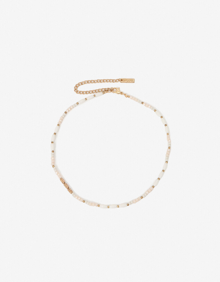 Chokers Canutillos Collar Chocker Con Beads - Dorado