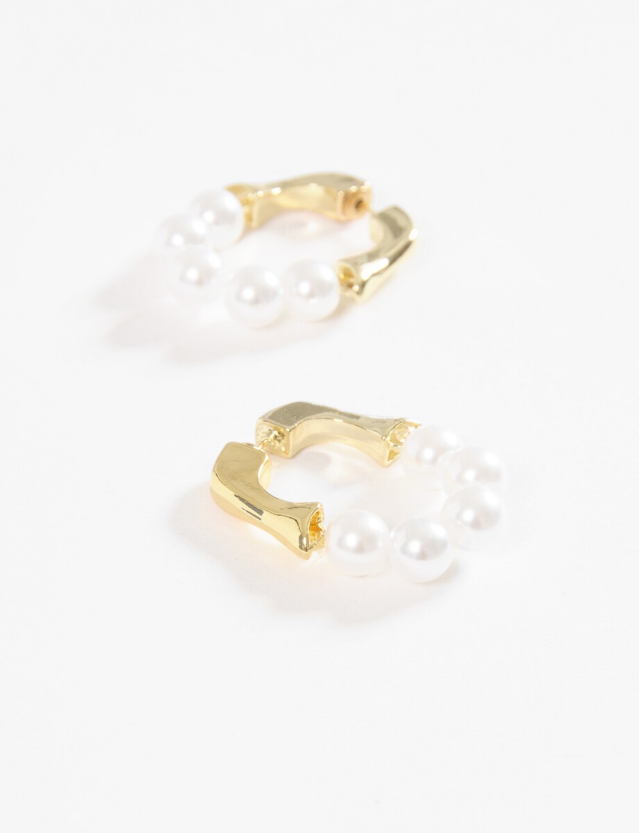 Aros perlas - dorado 