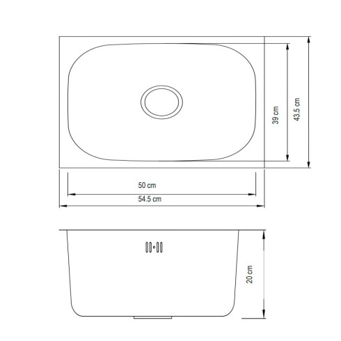 Pileta De Cocina Acero Inoxidable Simple Sobre Mesada Incluye Desague Y Canastilla Aqualia 000