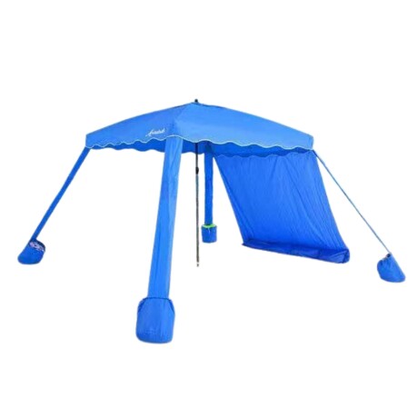 Gazebo Sombrilla cuadrado playa 4 patas Azul