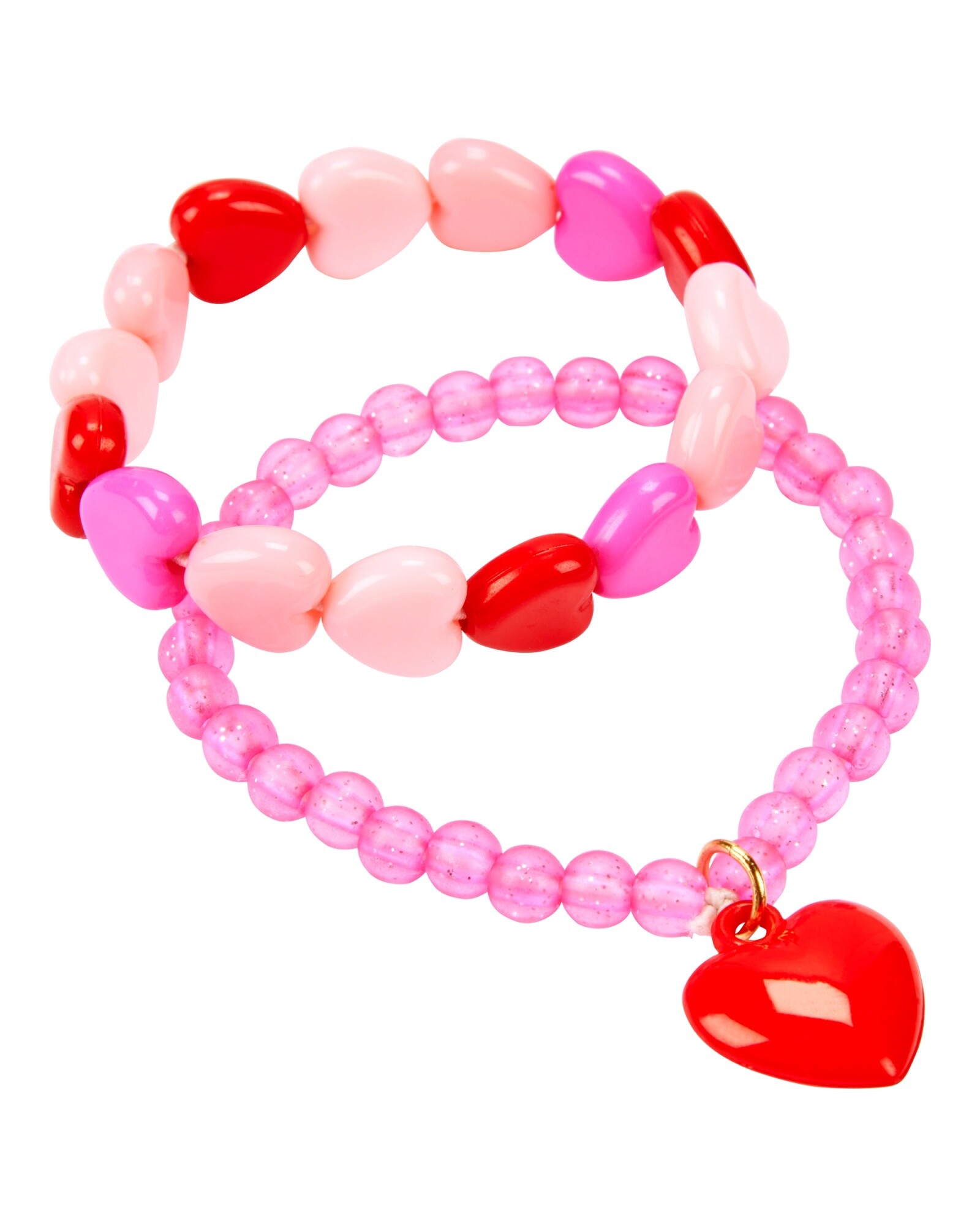 Pack dos pulseras, dijes corazón Sin color