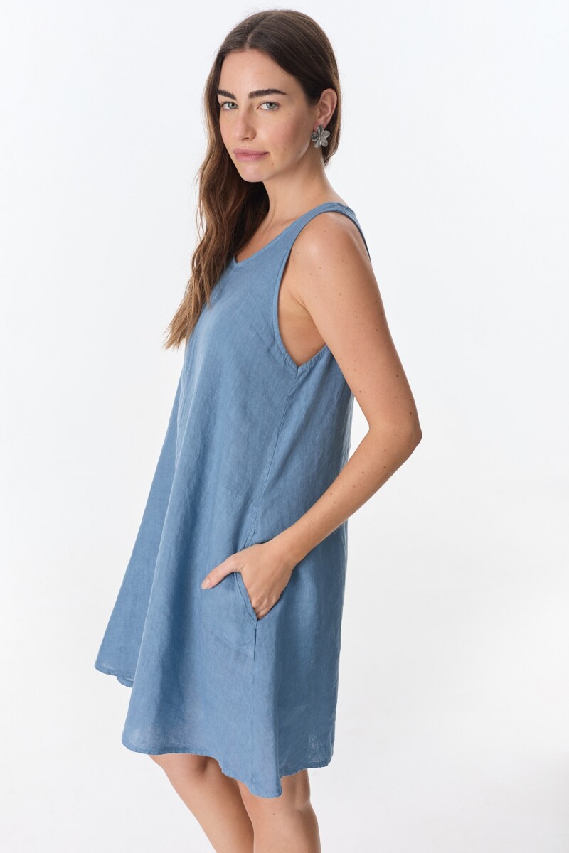 Vestido Diario Azul